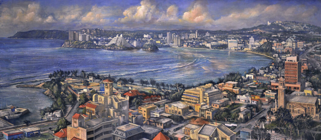 Hagatna Bay from Apugan Fort  2013  oil tempera on wood panel  ×　inchescopy.補正2024